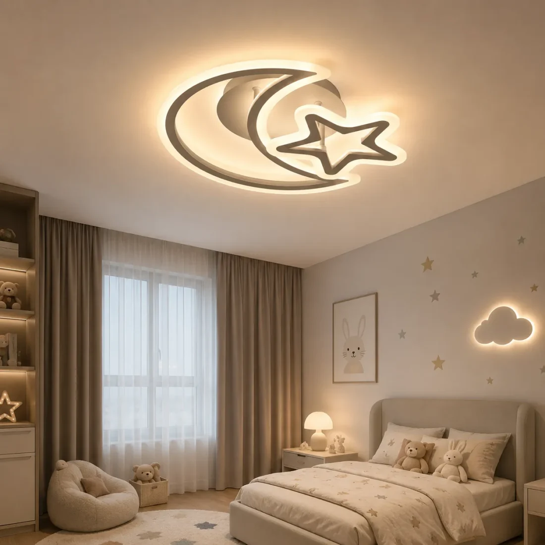 Plafoniera Night LED 55W 3CCT 4880lm IP20, alb, Telecomanda, Erste