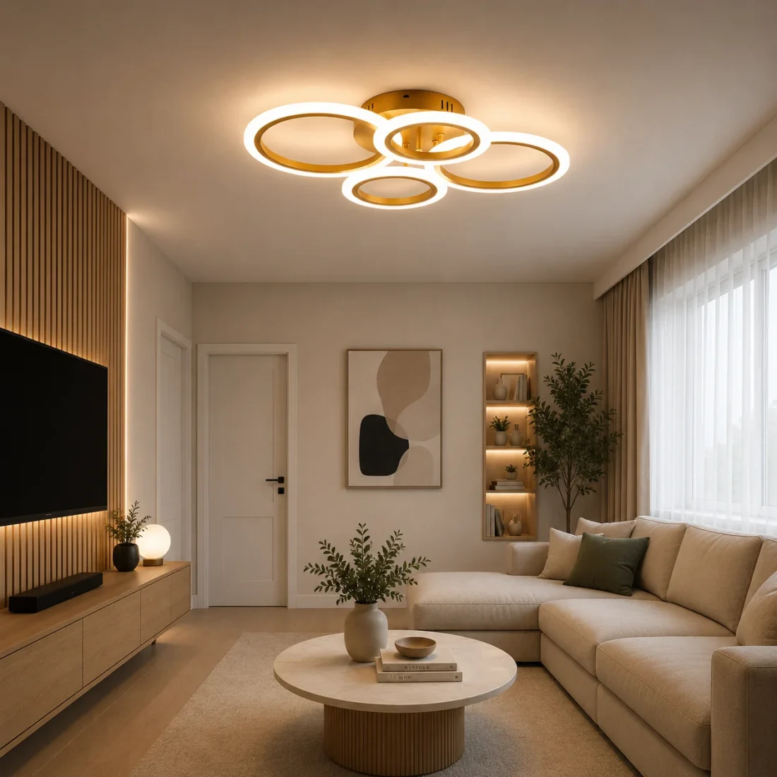Lustra Oro LED 52W 56cm 3500-6000K cu telecomanda, Erste