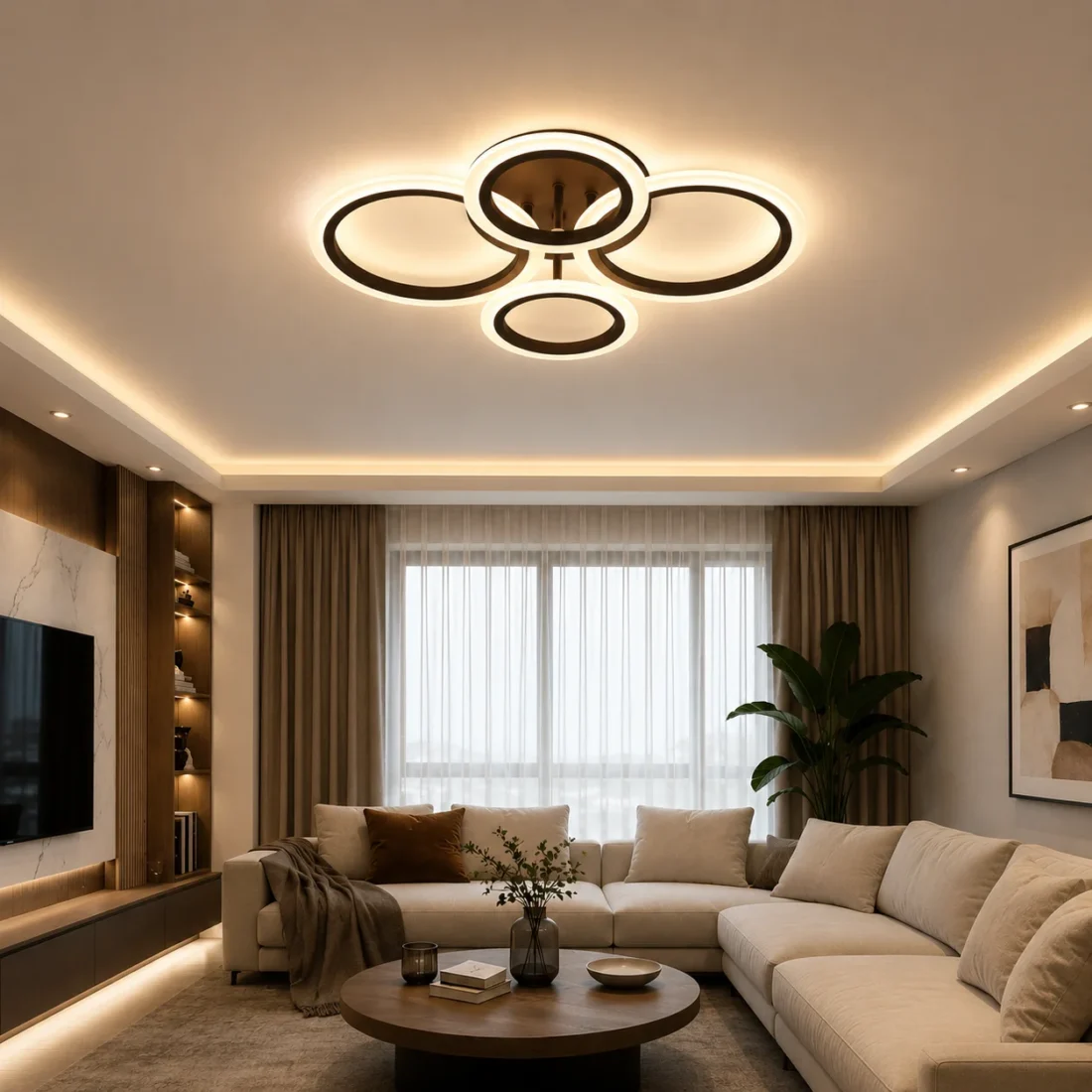 Lustra Mira LED 50W 3CCT 3750lm IP20, Telecomanda, Maro, Erste