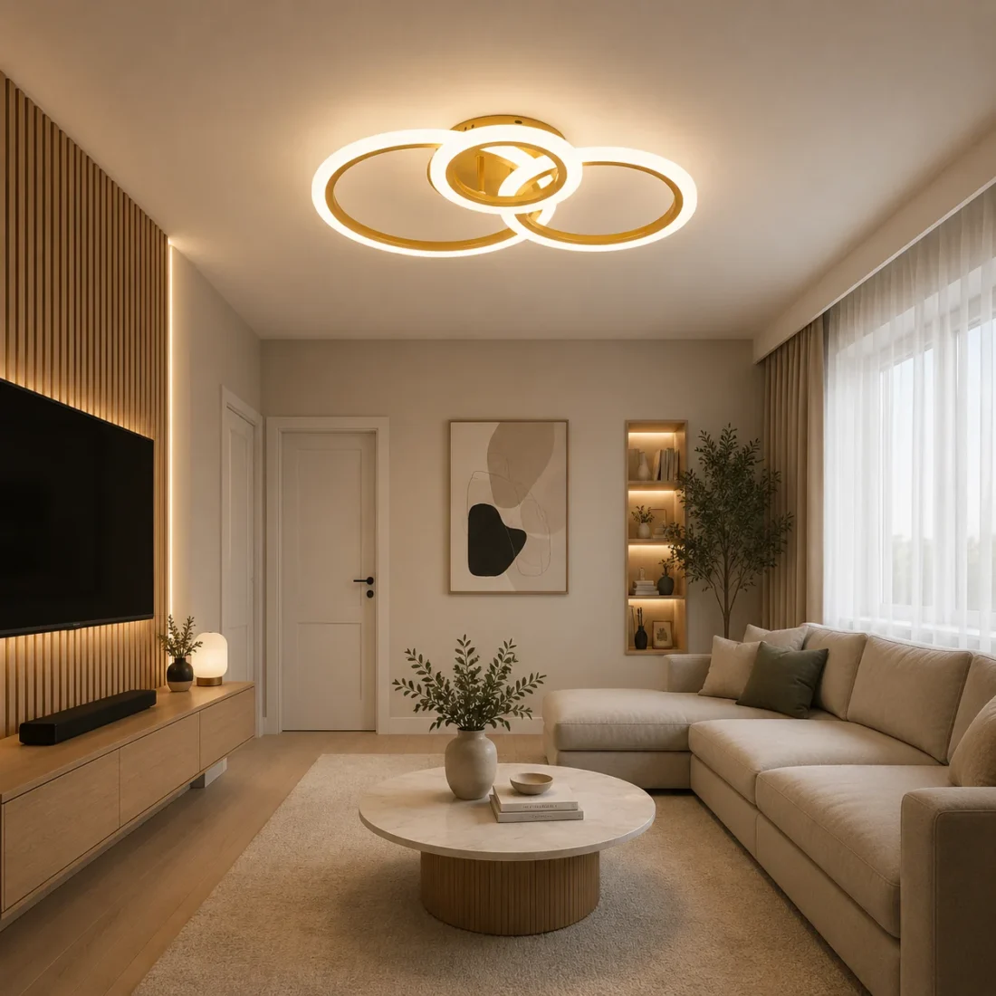 Lustra Oro LED 45W 50cm 3500-6000K cu telecomanda, Erste